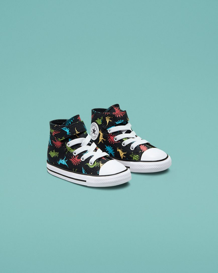 Tenisi Inalti Fete Converse Chuck Taylor All Star Easy-On Dinosaurs Negrii Rosii Albastri | RO JGUKD521